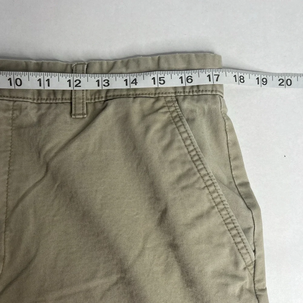St John's Bay Men's Khaki Tan Chino Pants Flat Front 100% Cotton Size 34x32
